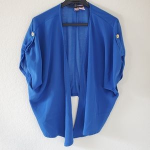 Love On A hanger roll tab sleeves open cardigan